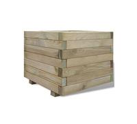 Jardinière lit surélevé plantes fleurs jardin 50 x 50 x 40 cm bois carré 02_0000940