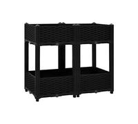 Jardinière lit surélevé plantes fleurs jardin 80 x 40 x 71 cm polypropylène noir 02_0000950