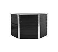 Jardinière lit surélevé plantes fleurs jardin anthracite 129 x 129 x 77 cm acier galvanisé anthracite 02_0001140