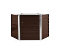 Jardinière lit surélevé plantes fleurs jardin marron 129 x 129 x 77 cm acier galvanisé 02_0001215