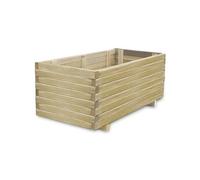 Jardinière lit surélevé plantes fleurs jardin rectangulaire 100 x 50 x 40 cm bois 02_0001268