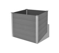 Jardinière lit surélevé plantes fleurs jardin WPC 100 x 100 x 91 cm gris 02_0001236
