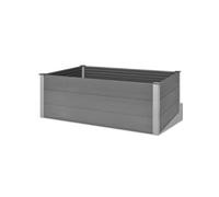 Jardinière lit surélevé plantes fleurs jardin WPC 150 x 100 x 54 cm gris 02_0001238