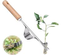 Jardinière Manuelle Arrache Racine Manuel Désherbage en Acier Inoxydable avec Poignée Bois Convient pour Eliminer Les Mauvaises Herbes des Jardins, Potagers, Paysages (A)