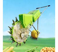 Jardinière manuelle pour semis de jardin, design à poussée manuelle, profondeur de plantation réglable, machine de semis et d'engrais multifonction pour diverses cultures