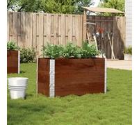 Jardinière marron 100x50 cm bois massif de pin G