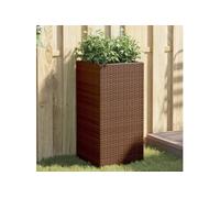 Vidaxl Jardinière Marron 40x40x80 Cm Résine Tressée