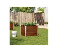 Jardinière marron 80x60 cm bois massif de pin G