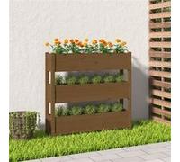 Vidaxl Jardinière Marron Miel 112x25x104,5 Cm Bois Massif De Pin