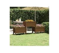 Vidaxl Jardinière Marron Miel 178,5x44x75 Cm Bois Massif De Pin