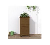 Jardinière, Bac à Fleurs, Pot de Plantes, Lit Surélevé, Décoration de Jardin Patio Terrasse Extérieur, Marron Miel 40x40x78 cm Bois Massif de Pin