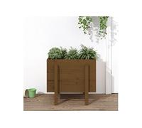 Jardinière marron miel 62x50x57 cm bois massif de pin825208