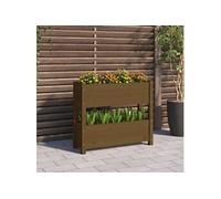 Jardinière Marron Miel 77x25x66 Cm Bois Massif De Pin