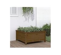 Jardinière marron miel 82,5x82,5x39 cm bois massif de pin825299