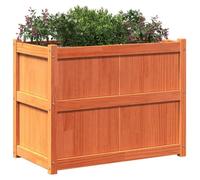 Jardinière - MOTHINESSTO - Modèle Qqmora - Bois de pin massif - Cire marron - 90x50x70 cm