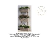 Jardinière Multipla CM 50 x 17 x 100 Couleur Taupe 3 Cassette Différente Lösung