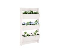 Jardinière murale 3 niveaux 60x18,5x110 cm blanc pin massif825115