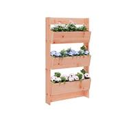Jardinière Murale 3 Niveaux Pot de Fleurs Vertical Blanc Bois Pin Massif vidaXL