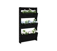 Vidaxl Jardinière Murale 3 Niveaux 60x18,5x110 Cm Noir Bois Pin Massif