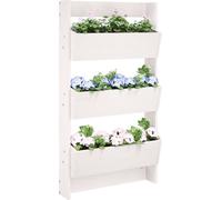 Jardinière murale avec 3 compartiments 60x18,5x110 cm Blanc Pin