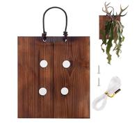 Jardinière murale en bois - Jardin vertical de ferme, exposition de rustiques | Décoration de montage de fougère staghorn, système d'accent intérieur naturel, cadre d'arrangement botanique ave