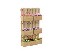 Outsunny Jardinière Murale Potager avec 5 bacs Treillis en Bois Massif Amovibles, Tissu Non tissé, 60 x 16 x 100 cm