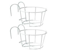 Jardinière murale pour balcon, étagère à herbes aromatiques, pot de fleurs en métal imperméable et résistant à la rouille, taille XS (noir, 1 pièce)