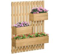 Jardinière Murale Treillis - Dim. 60l X 16l X 80h Cm - Sapin Pré-Huilé