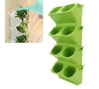 Jardinière murale verticale à arrosage automatique avec 8 pots - Jardinière à suspendre intérieur/extérieur pour jardin et décoration d'intérieur - Boîtes de fleurs murales blanches