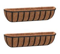 Jardinières Murales 2 Pcs En Coco Noir 76x21x16 Cm Acier