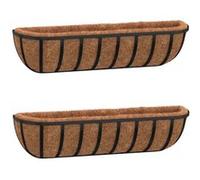 Jardinière murales coco et acier vidaXL (x2) Marron G