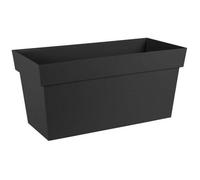 EDA Jardinière Muret Toscane 80 cm 74 L, à roulettes, réserve d'eau, goulotte - Gris anthracite