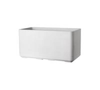 Deroma Jardinière Muret Cosmo – 78 x H39 cm – Perle – Réserve d'eau – Roulettes grises