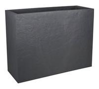 Jardinière muret EDA Volcania Loft L anthracite effet pierre 46 L double paroi Anthracite G