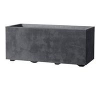 Jardinière muret plastique gris anthracite 59 x 25 cm avec réserve d'eau Deroma