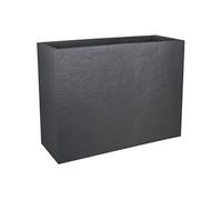 Jardinière muret Volcania Loft L anthracite effet pierre 46 L double paroi
