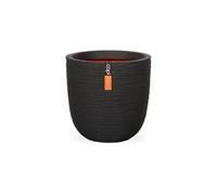 Capi Europe - Pot Boule Rib NL - 43x41 - Noir - Ouverture Ø35 - Pot pour Une Utilisation à l'intérieur et à l'extérieur - Incassable - 100% Recyclable - KBLR933