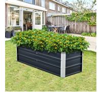 Jardinière Nijmegen à barre de séparation 125 x 47 x 40 cm anthracite [en.casa]