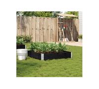 Jardinière noir 100x100 cm bois massif de pin