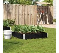 Vidaxl Jardinière Noir 100x100 Cm Bois Massif De Pin