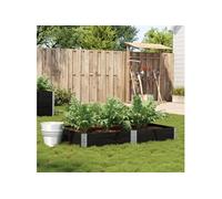 Jardinière noir 150x100 cm bois massif de pin