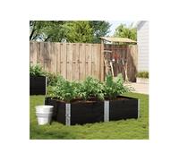 Jardinière noir 150x100 cm bois massif de pin