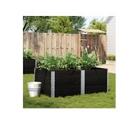 Jardinière noir 150x100 cm bois massif de pin