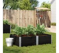 Jardinière noir 150x100 cm bois massif de pin G