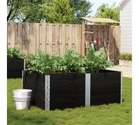 Jardinière noir 150x100 cm bois massif de pin