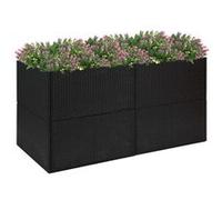 Jardinière Noir 157x80x80 cm Résine tressée Noir et transparent G