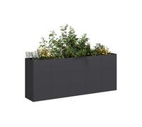 vidaXL Jardinière 200x40x80 cm – acier laminé à froid – Noir