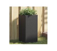 vidaXL Jardinière d'extérieur 30x30x60 cm résine tressée – bac à fleurs