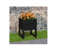 Vidaxl Jardinière Noir 40x40x52,5 Cm Bois Massif De Pin