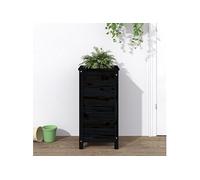 Vidaxl Jardinière Noir 40x40x78 Cm Bois Massif De Pin